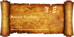 Nacsa Eszter névjegykártya